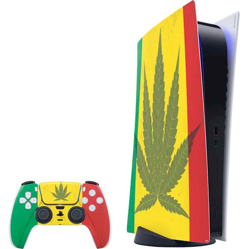Marijuana Rasta Flag PlayStation PS5 Skins